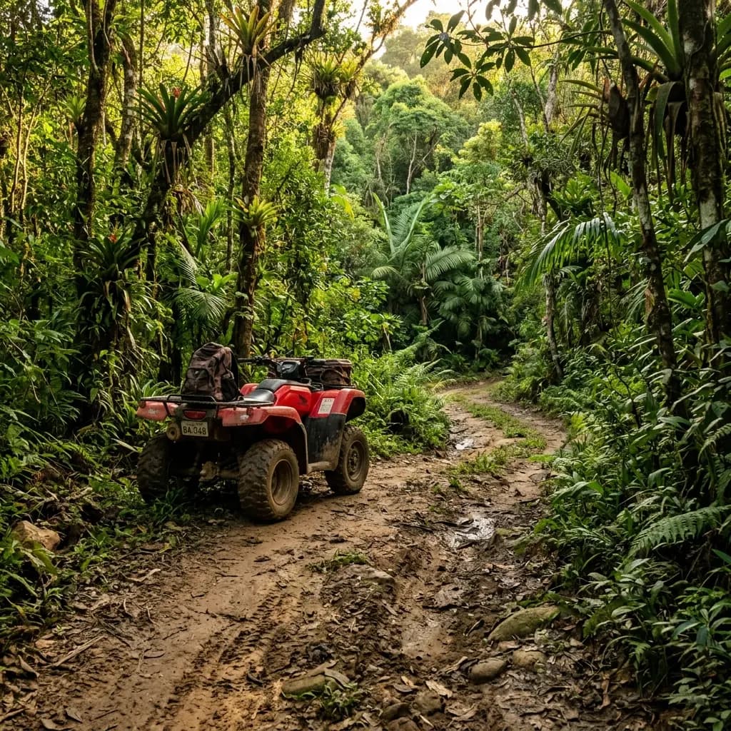 Pilote um quadriciclo pela Rota do Açaí com banho de cascata e degustação